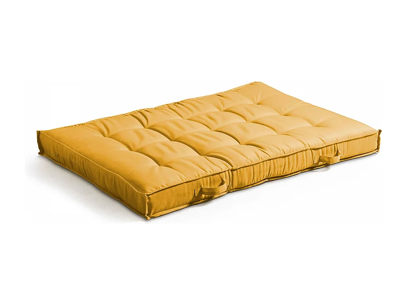 Coussin pour palette matelassé jaune 120 x 80cm