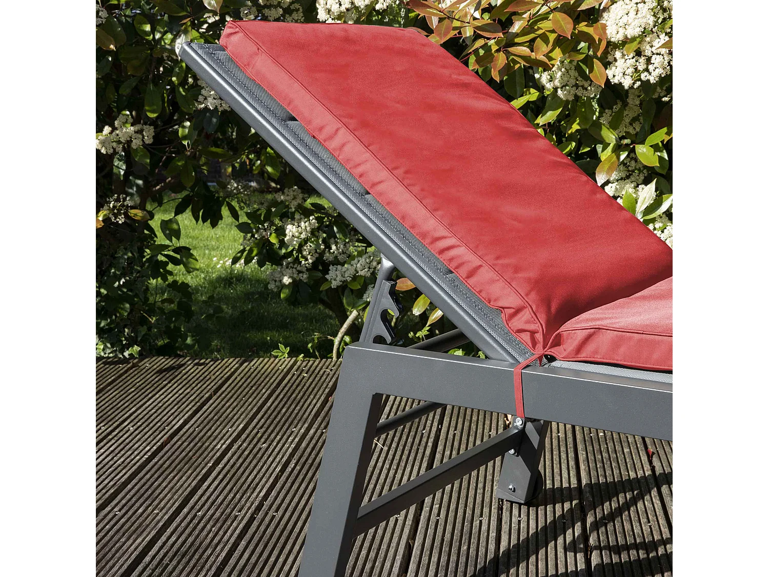 Coussin pour bain de soleil rouge 186 x 53 x 5 cm - Picchu