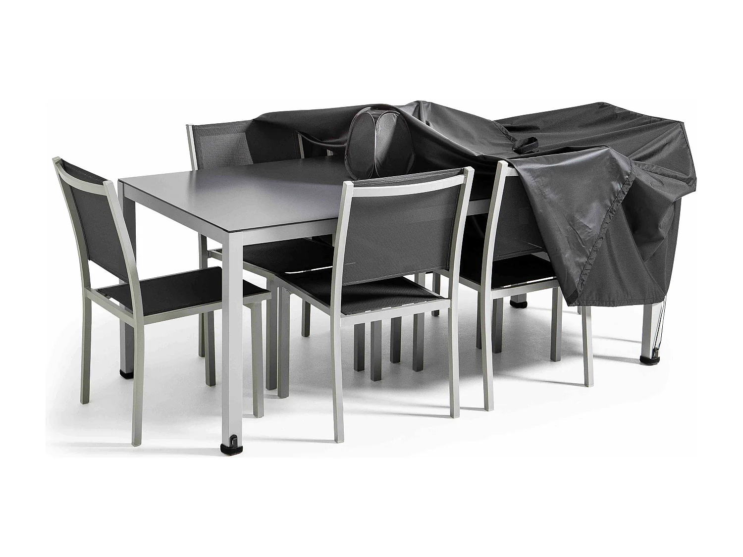 Housse de table de jardin noire 200 x 130 cm