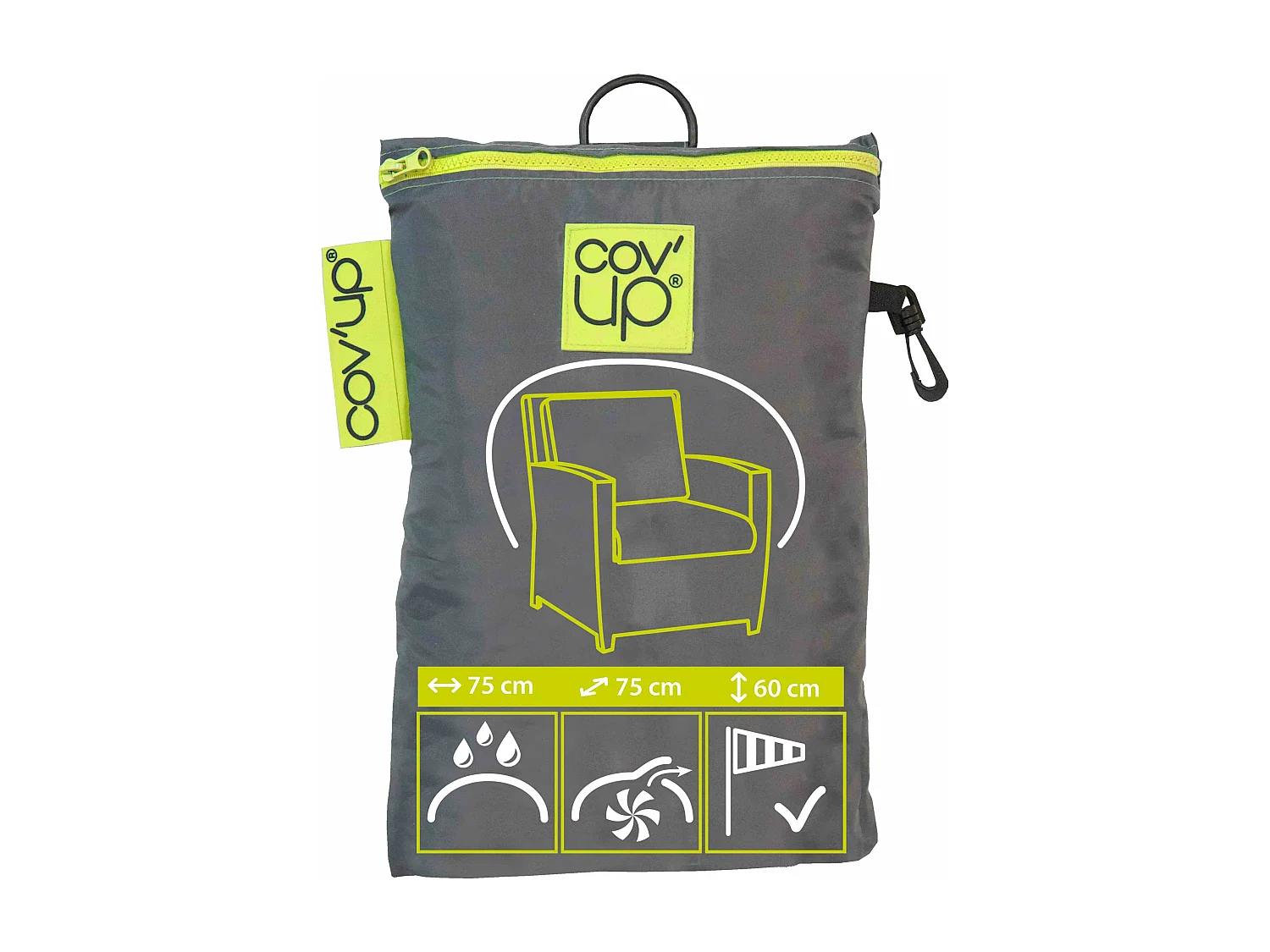 Housse de fauteuil de jardin polyester gris