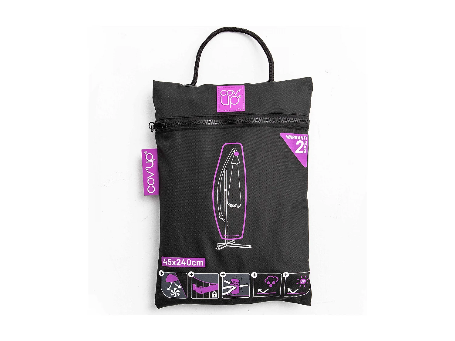 Zwarte zweefparasolhoes 240 cm