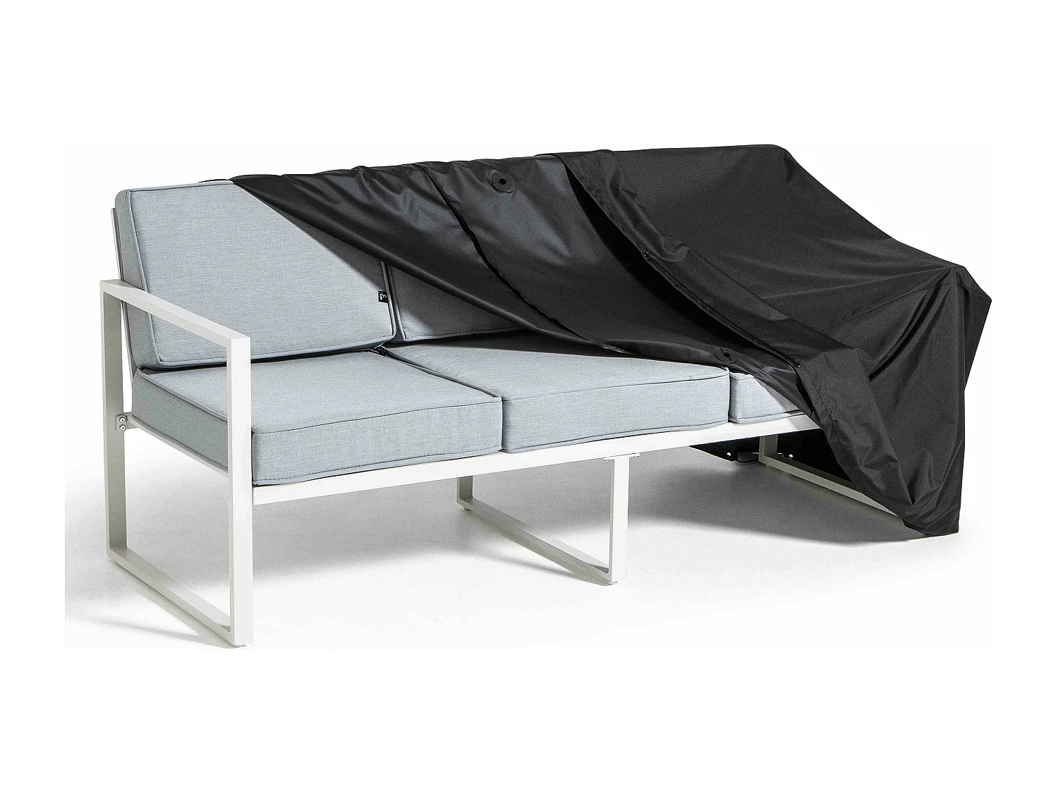 Housse de canapé extérieur 3 personnes polyester noire