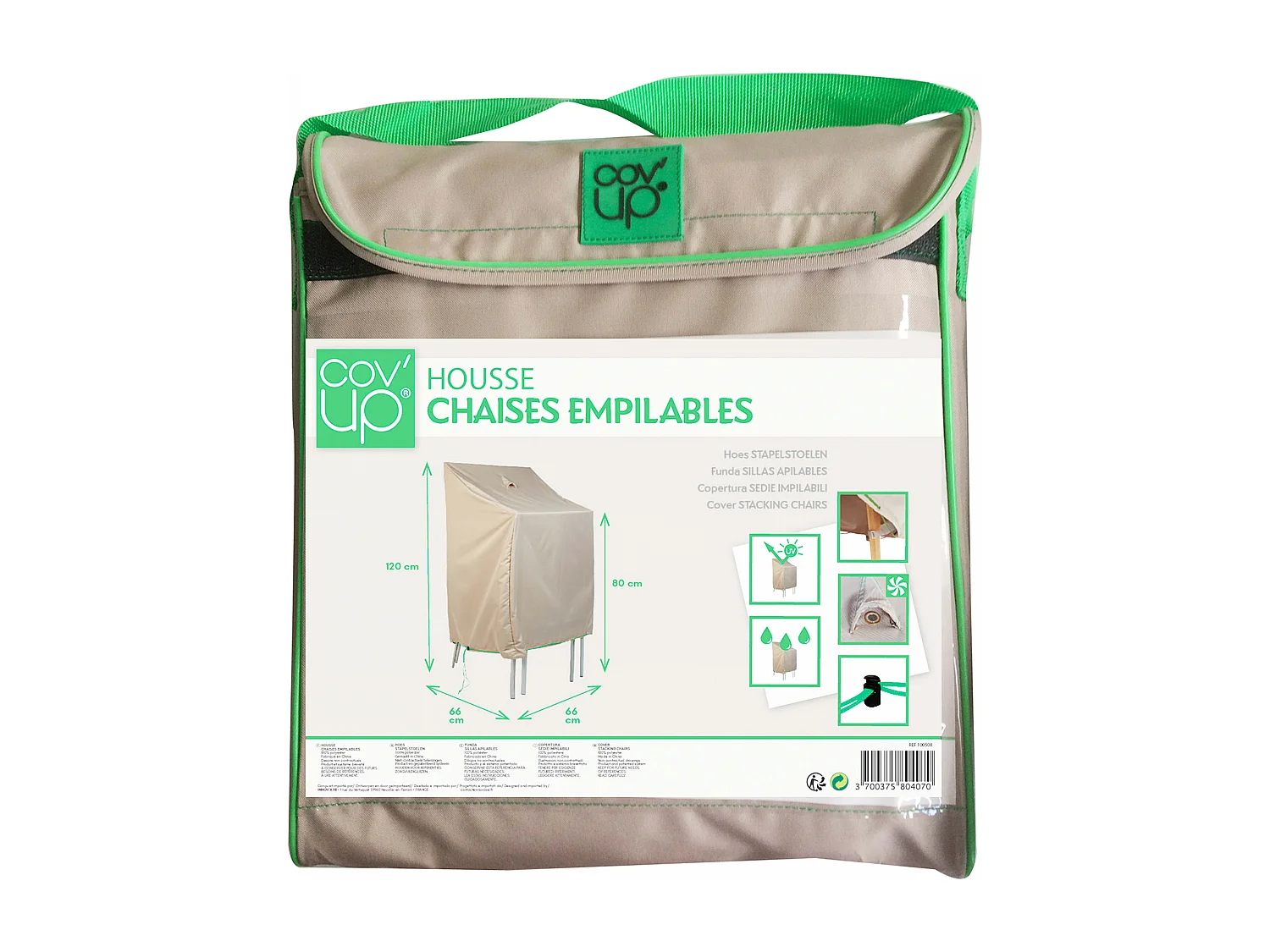 Housse de protection pour chaises de jardin taupe