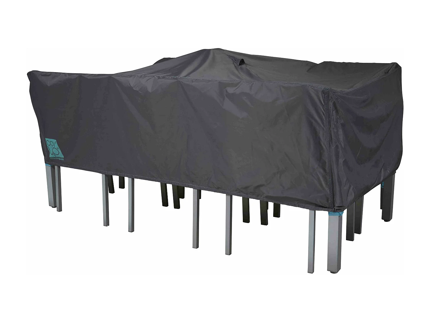 Housse de table de jardin rectangulaire grise 200 x 130 cm