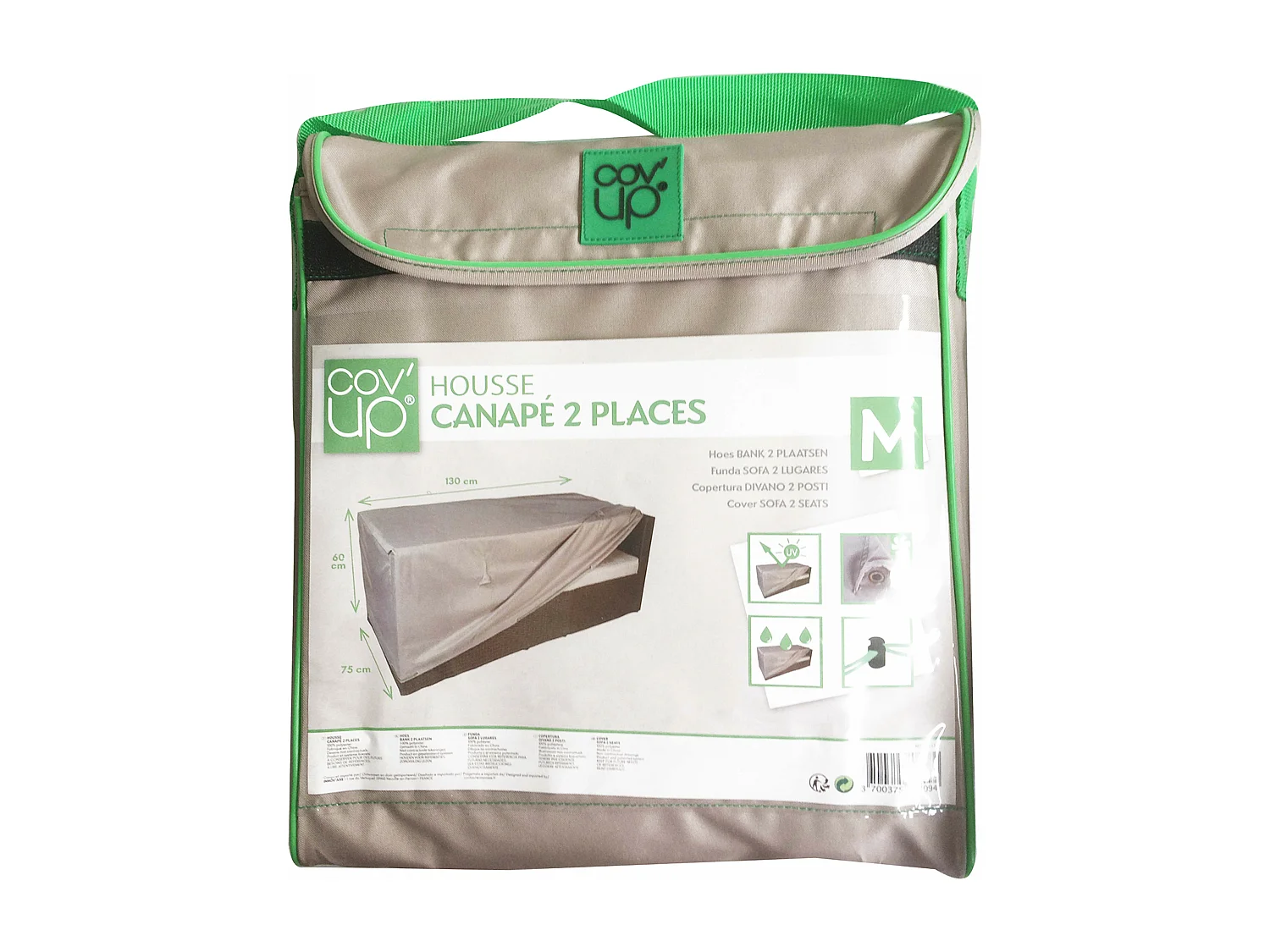 Housse canapé salon de jardin 2 places