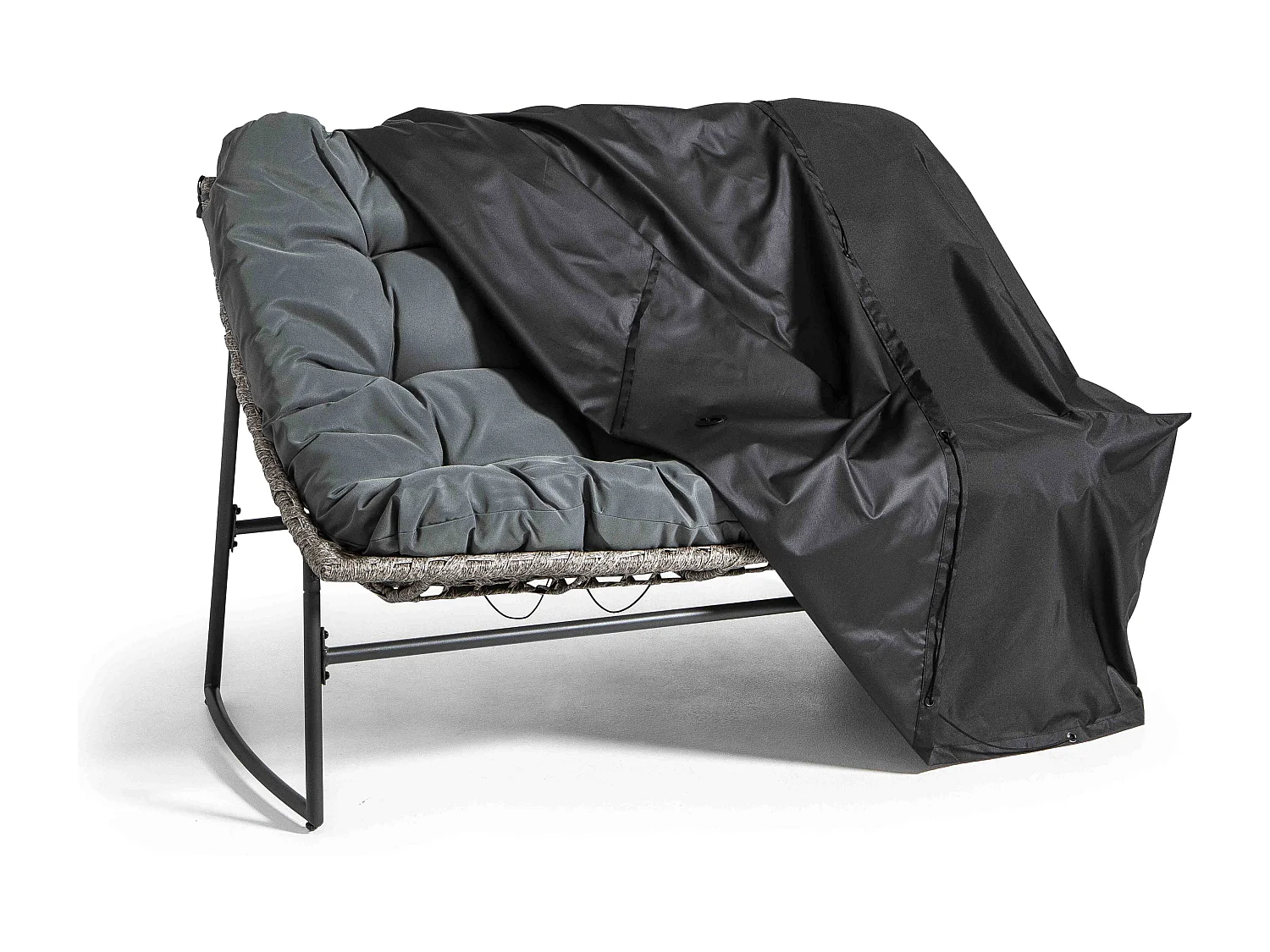 Housse de canapé extérieur 2 personnes polyester noire