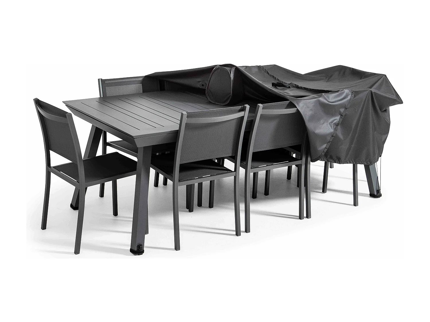 Housse de table de jardin noire 240 x 130 cm