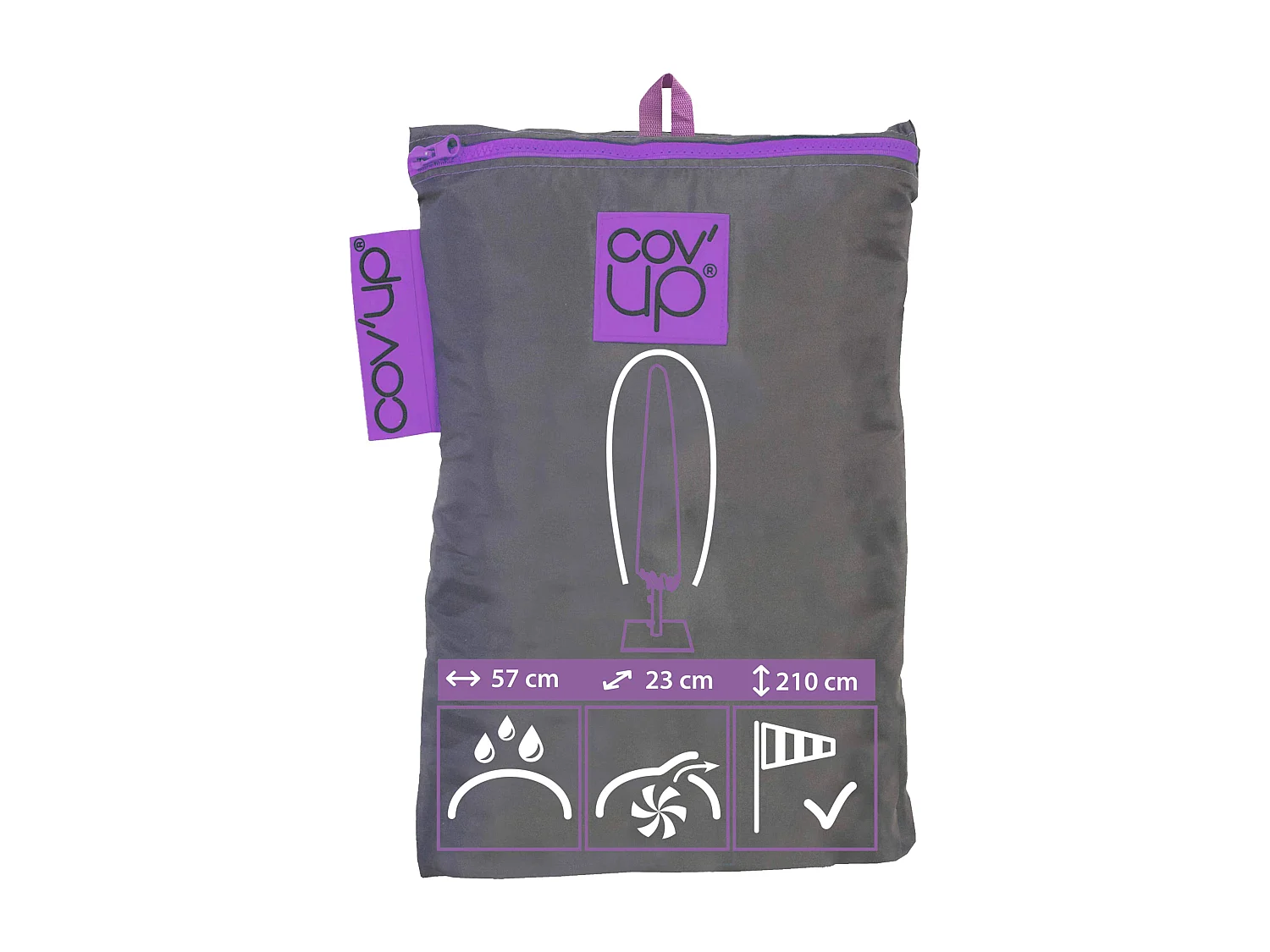 Housse de parasol noire 210 cm