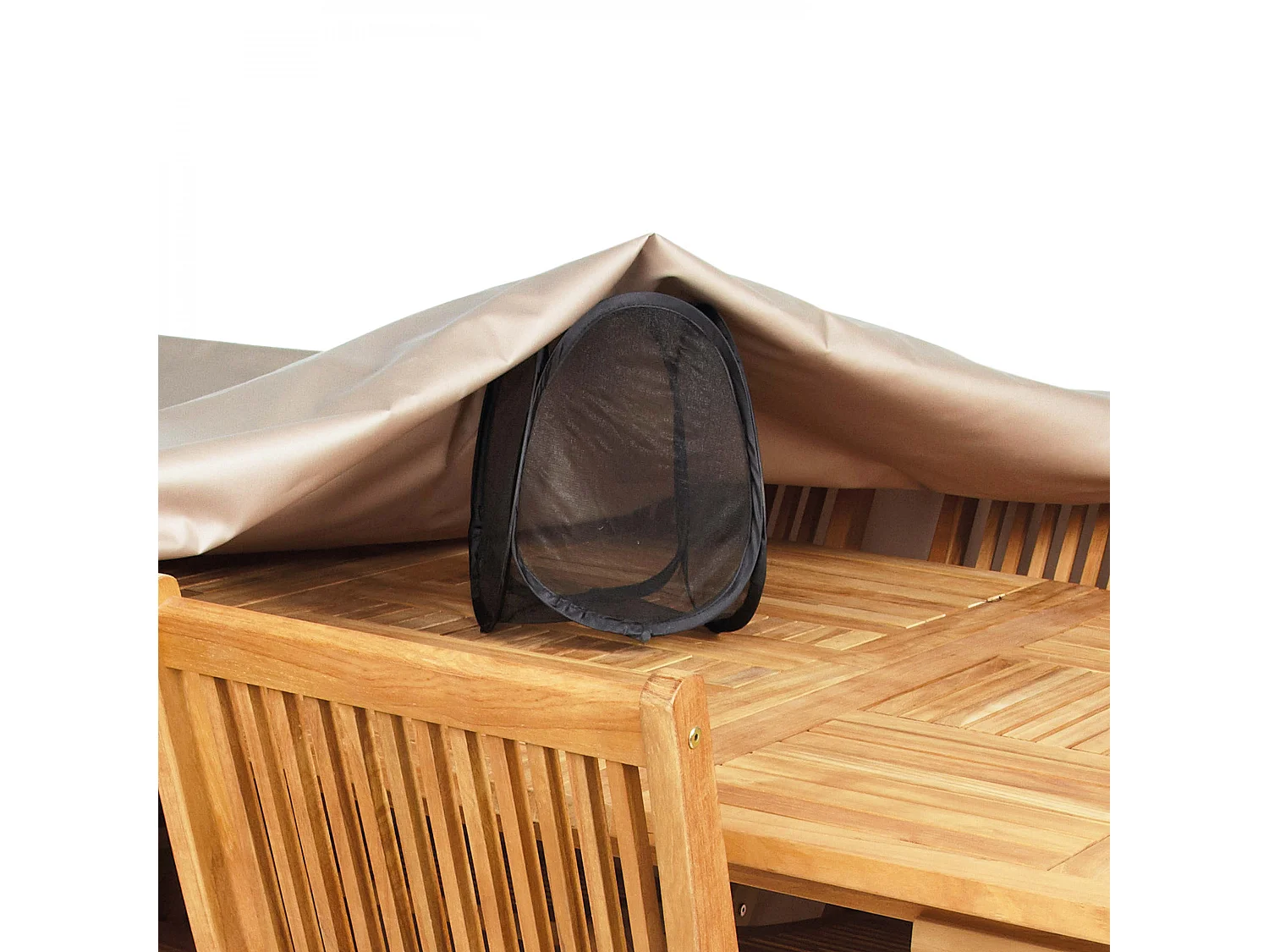 Housse table de jardin 200 x 130 cm taupe