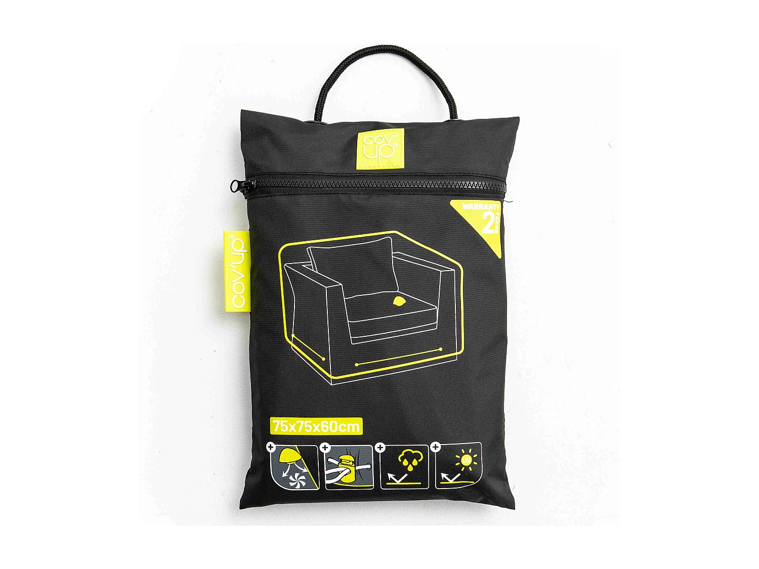 Zwarte tuinstoelhoes 75 x 75 x 60 cm