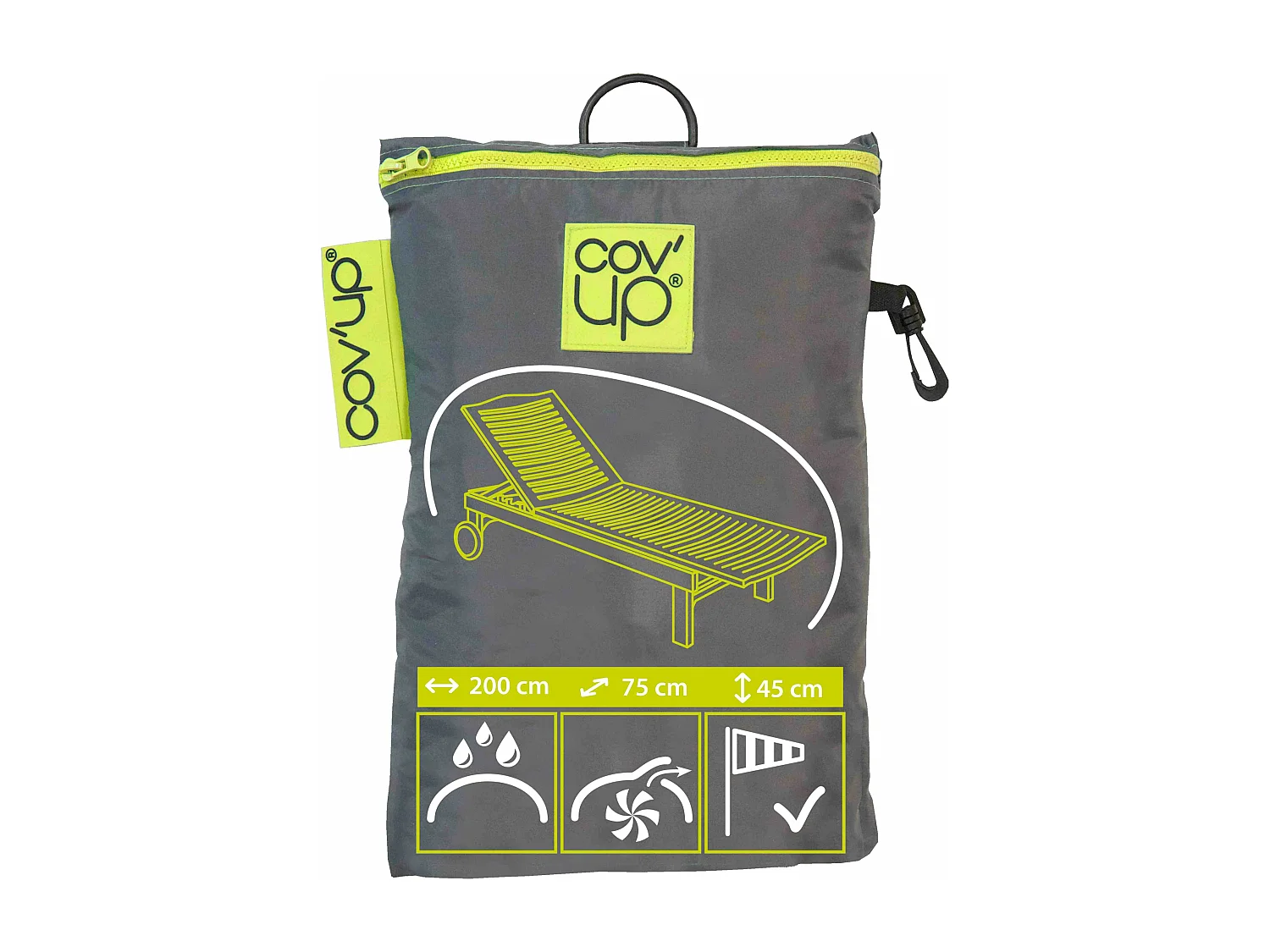 Housse de transat et bain de soleil polyester gris - Cov'Up