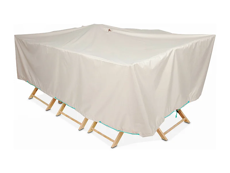 Housse table de jardin rectangulaire 240 x 130 cm taupe