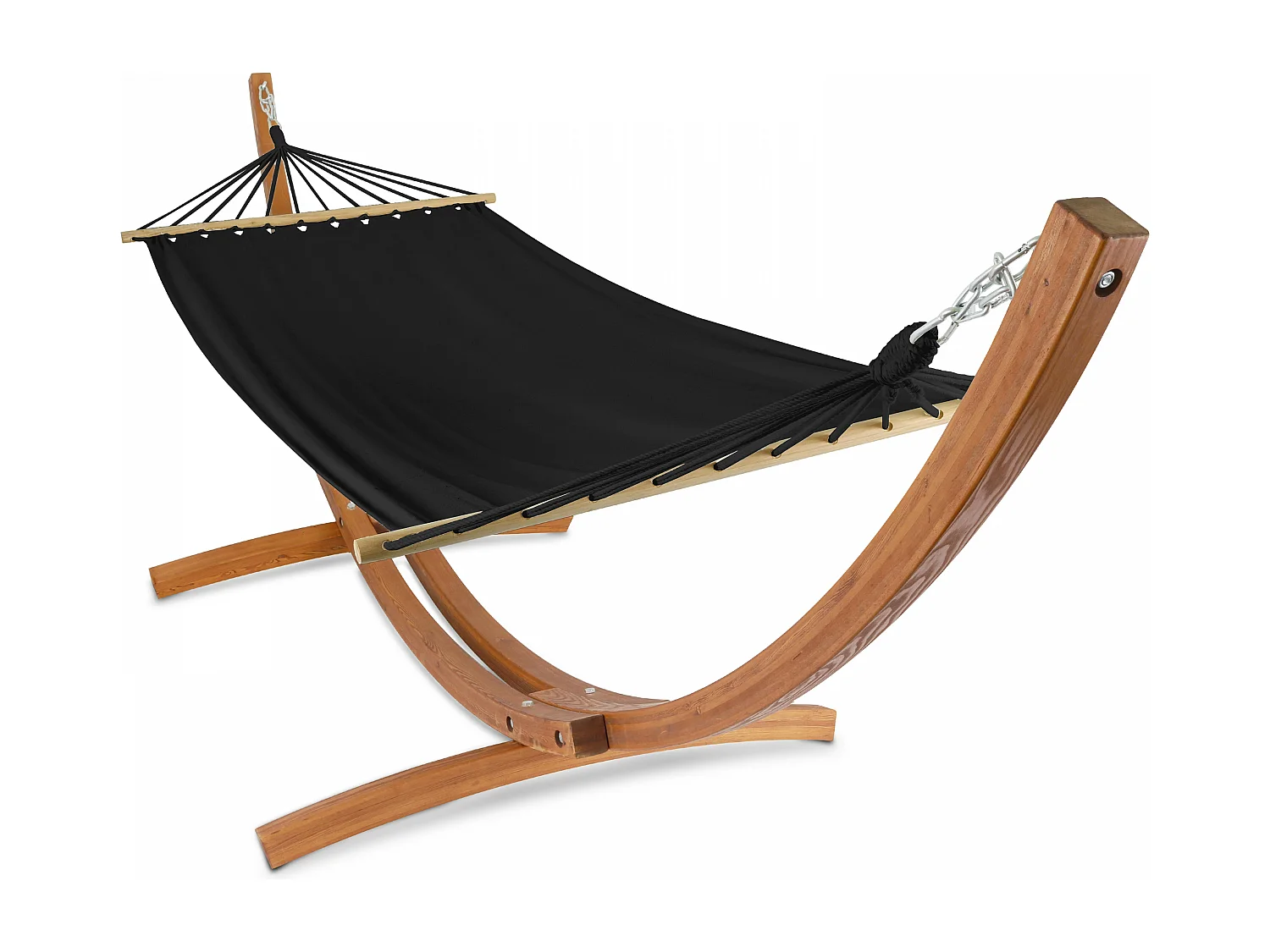 Hamac sur pied en bois noir