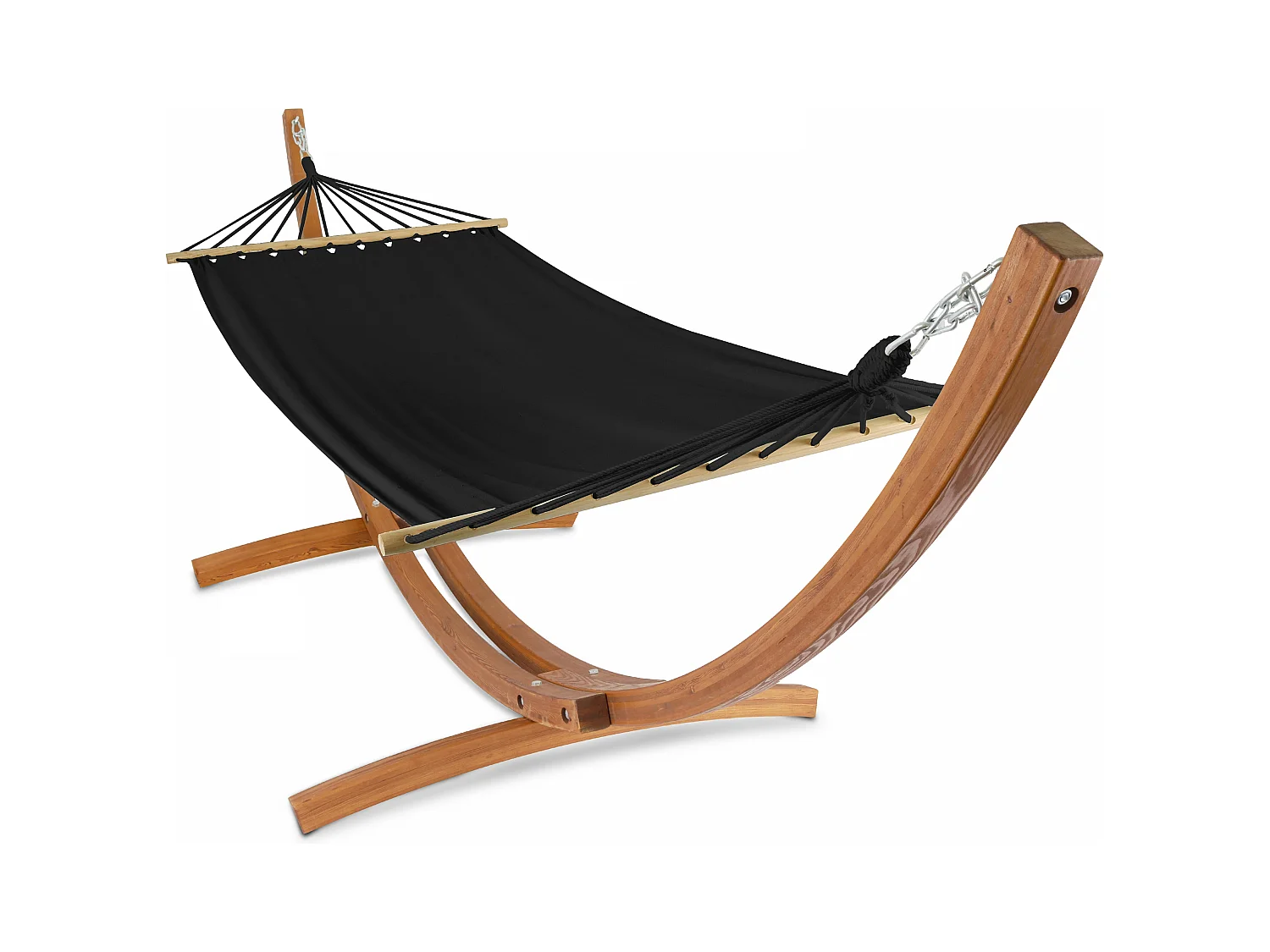 Hamac sur pied en bois noir