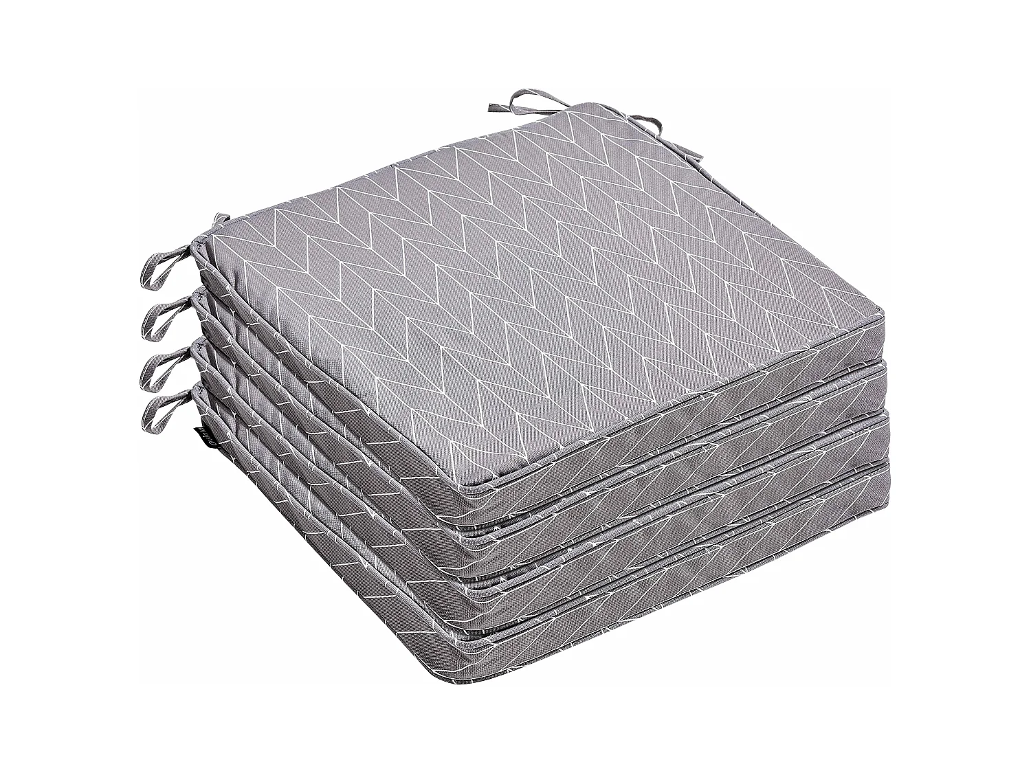 Lot de 4 galettes de chaise polyester apache 40x40x3 cm