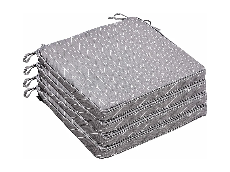 Lot de 4 galettes de chaise polyester apache 40x40x3 cm