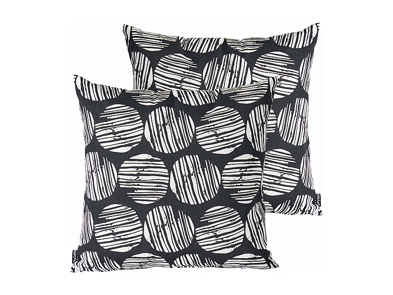 Lot de 2 coussins carrés polyester maasai 45x45x8 cm