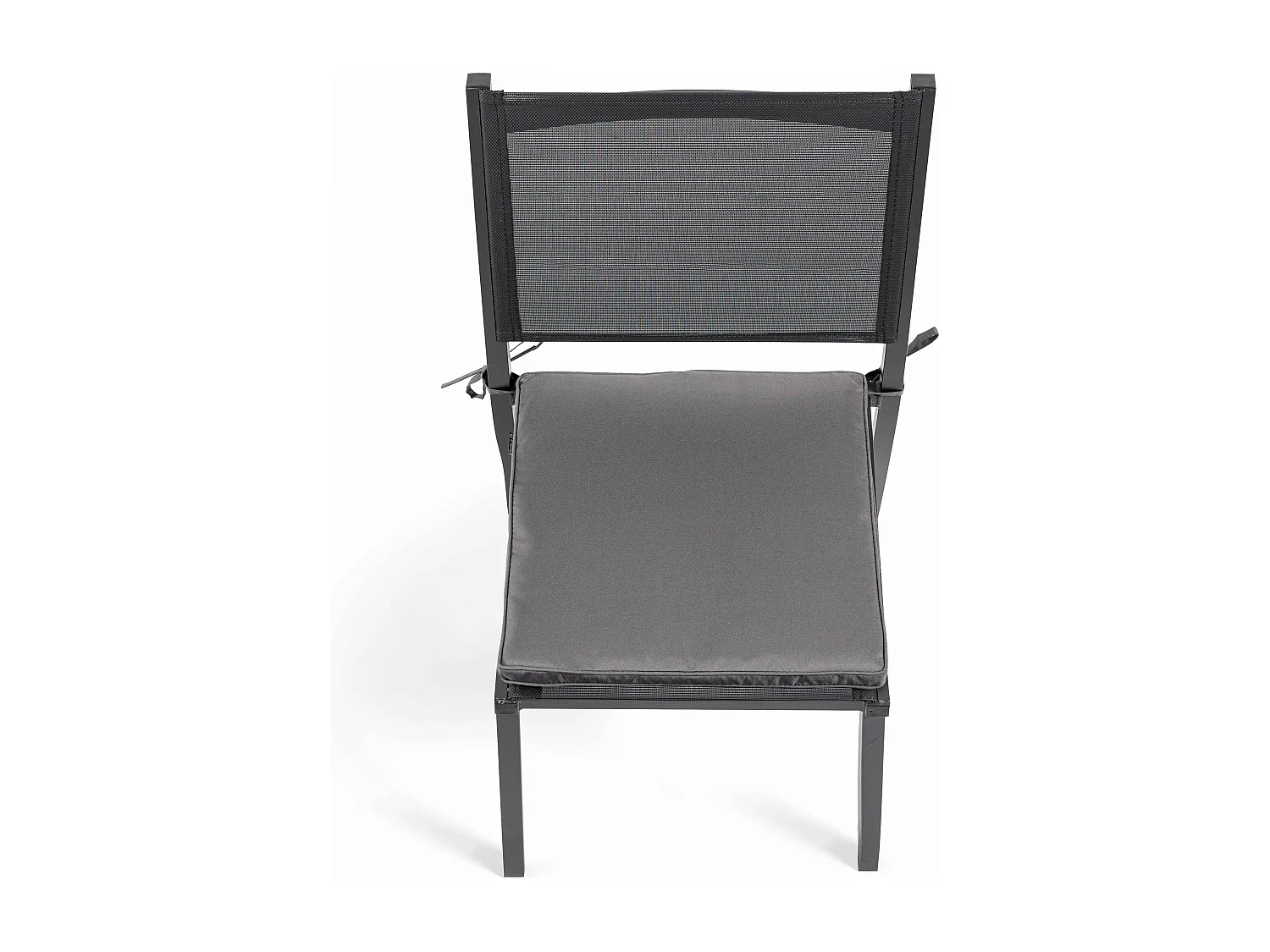 Lot de 4 galettes de chaise polyester gris 40x40x3 cm