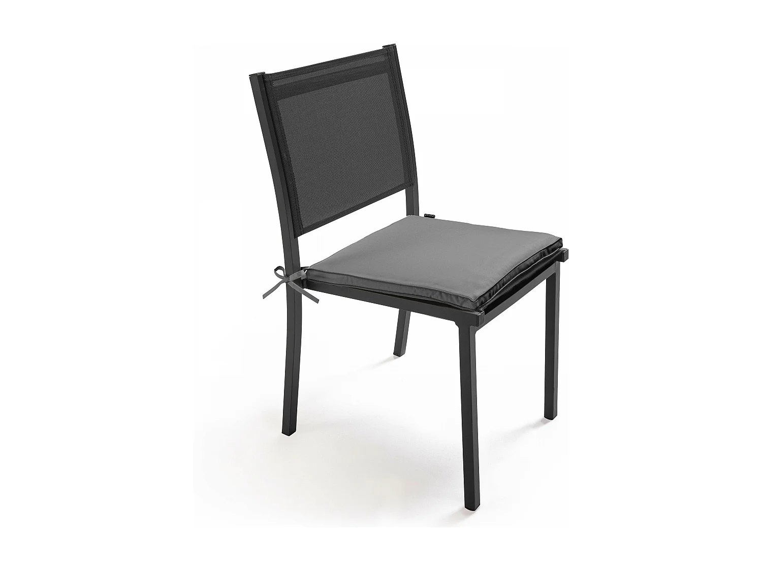 Lot de 4 galettes de chaise polyester gris 40x40x3 cm