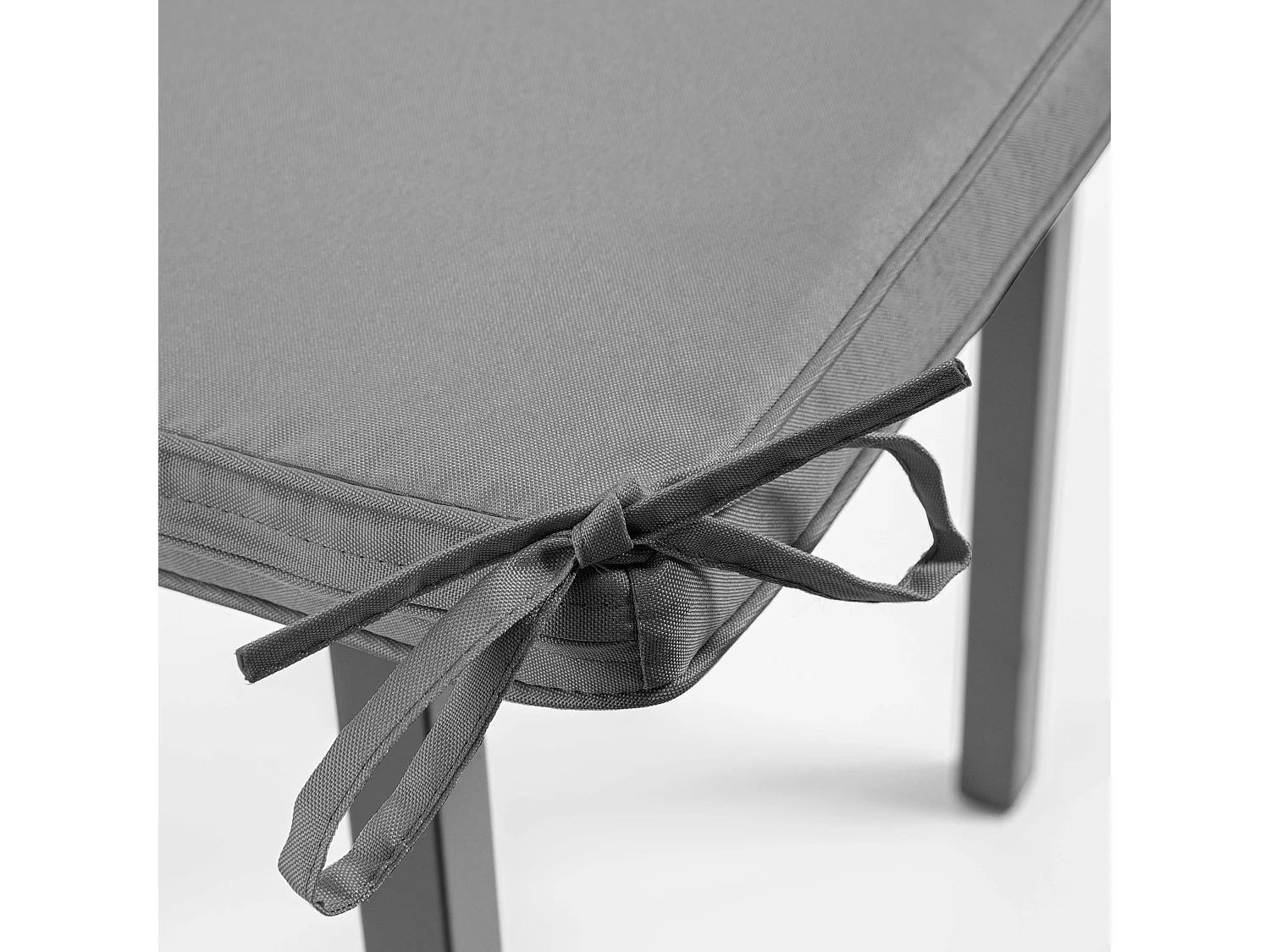 Lot de 4 galettes de chaise polyester gris 40x40x3 cm