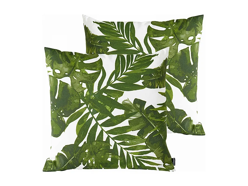 Lot de 2 coussins carrés polyester jungle 45x45x8 cm