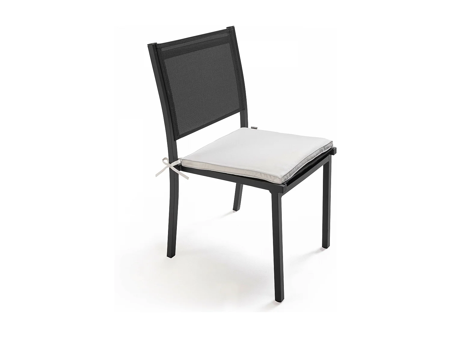 Lot de 4 galettes de chaise polyester écru 40x40x3 cm