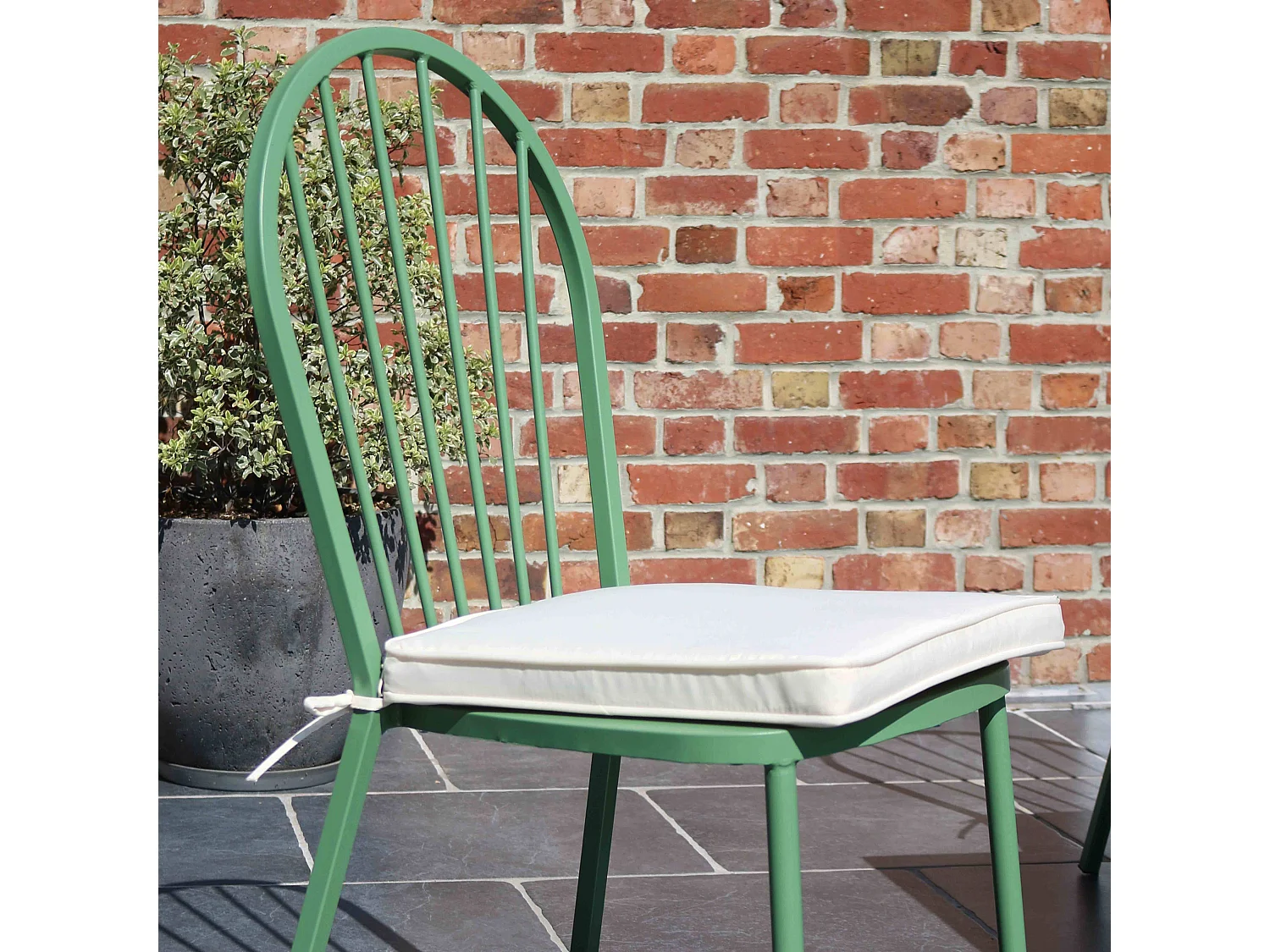 Lot de 4 galettes de chaise polyester écru 40x40x3 cm