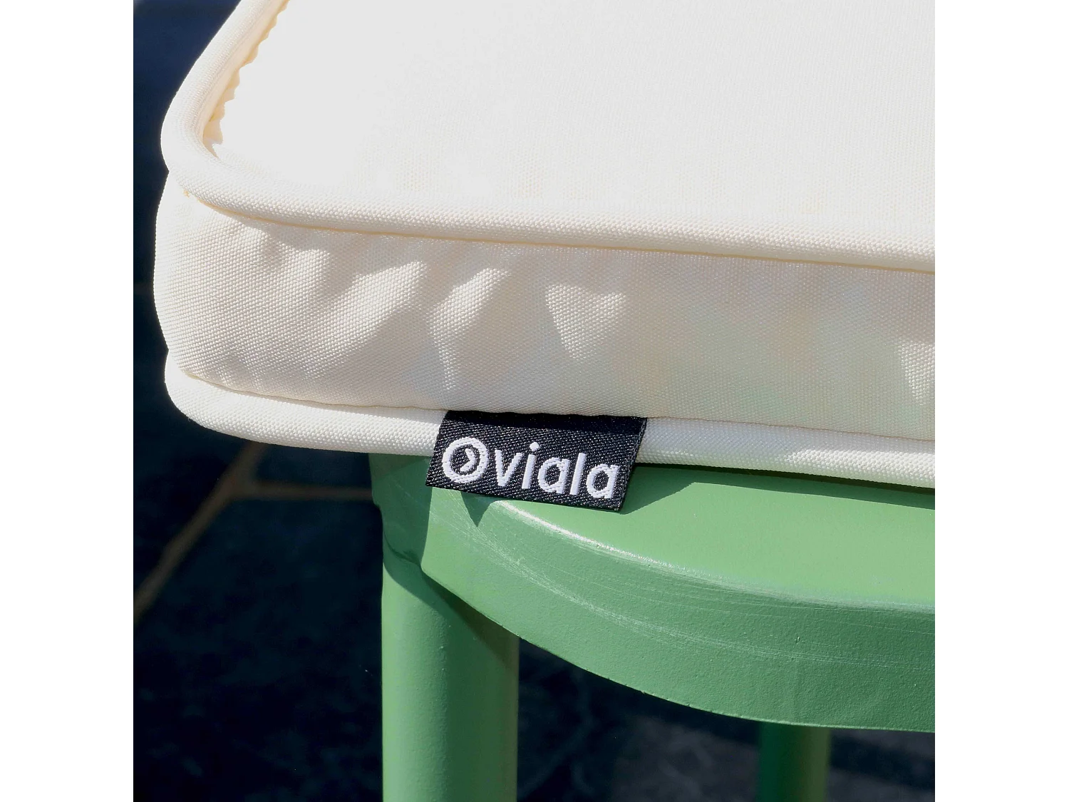 Lot de 4 galettes de chaise polyester écru 40x40x3 cm