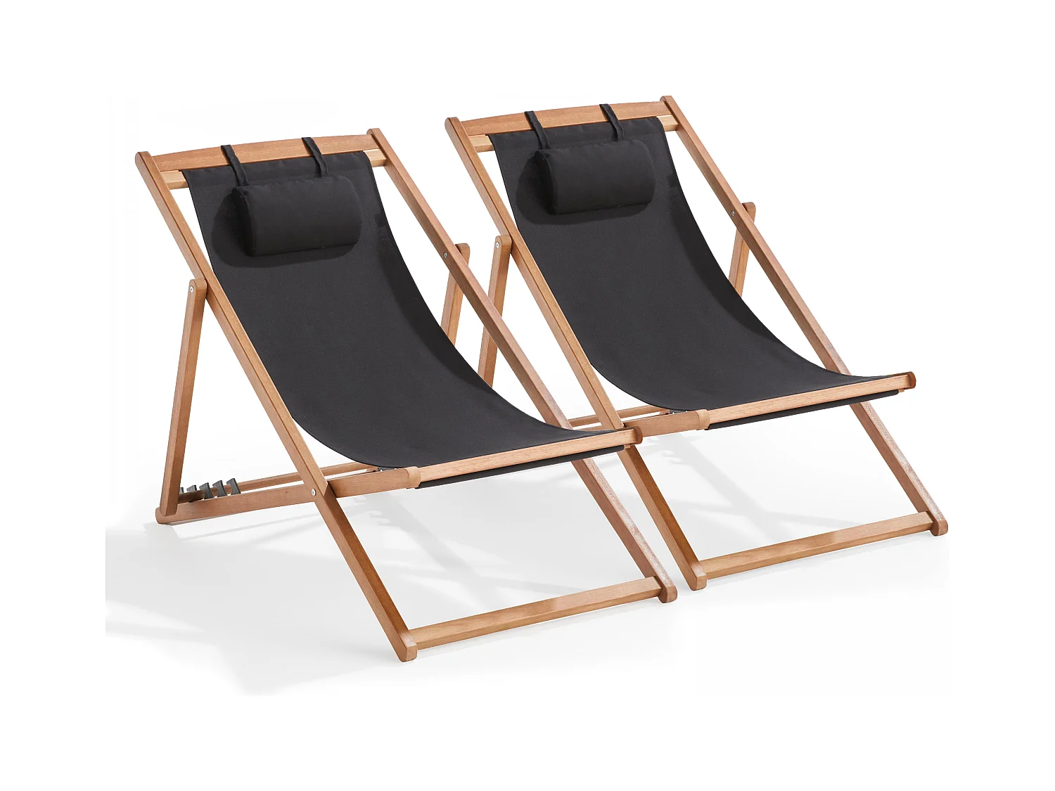 Lot de 2 chiliennes eucalyptus noir
