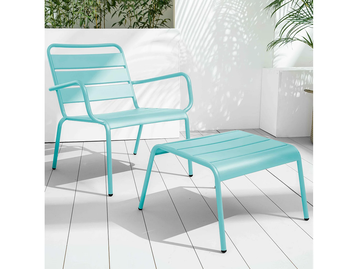 Repose pied en métal turquoise - Palavas