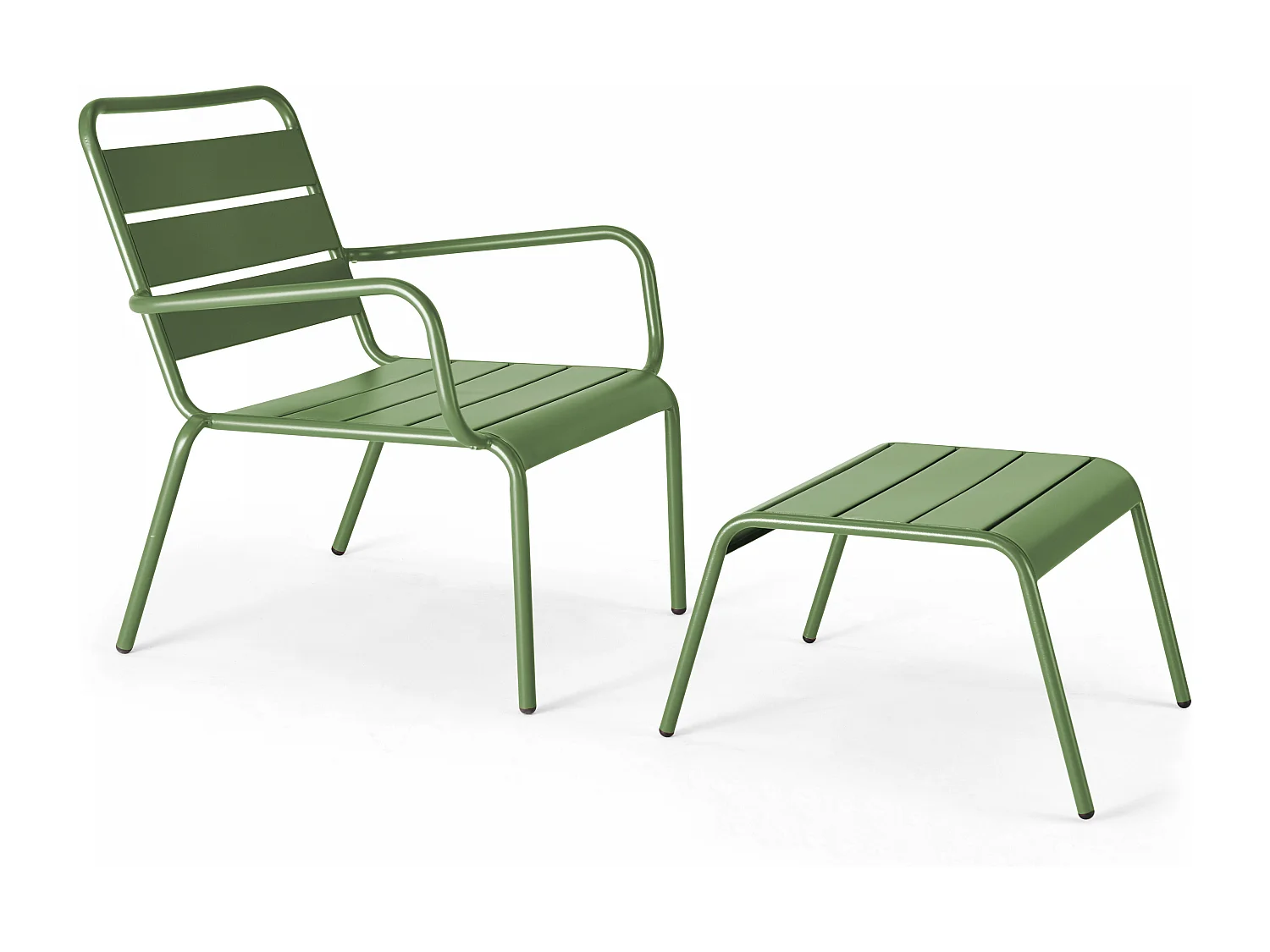 Repose pied en métal vert cactus  - Palavas