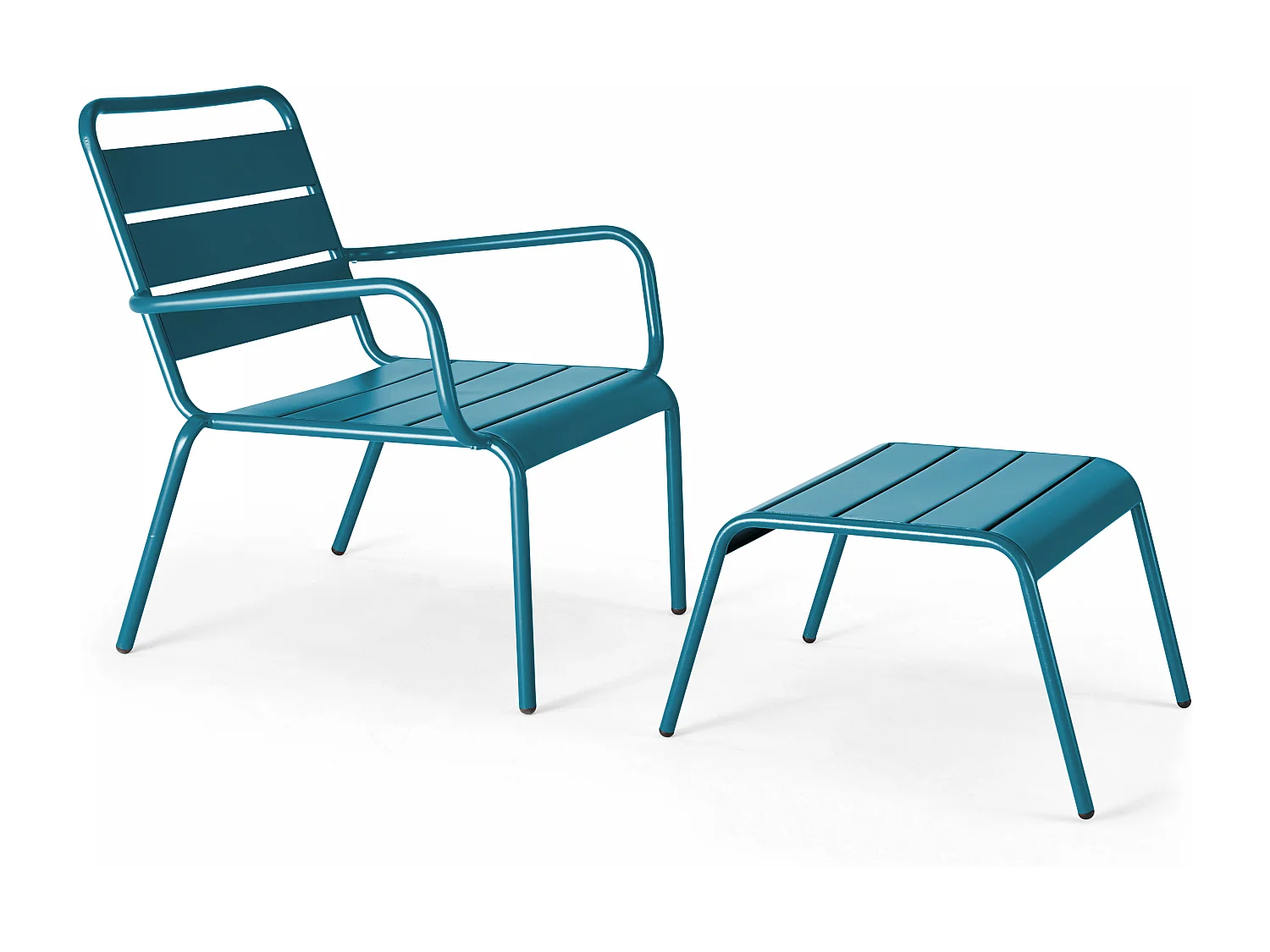 Repose pied en métal bleu pacific  - Palavas