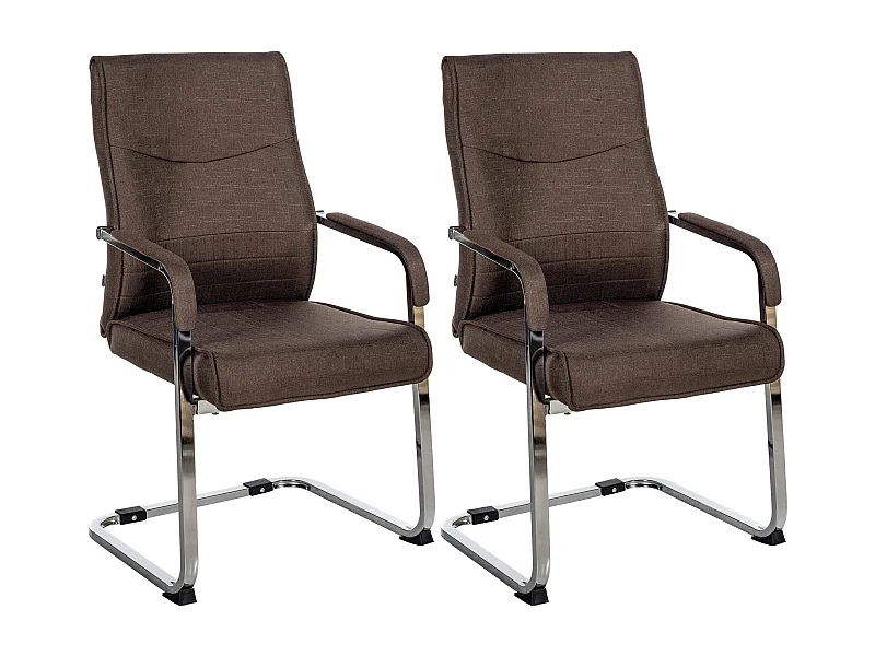 Lot de 2  chaises oscillantes - Tissu - Marron - Hobart