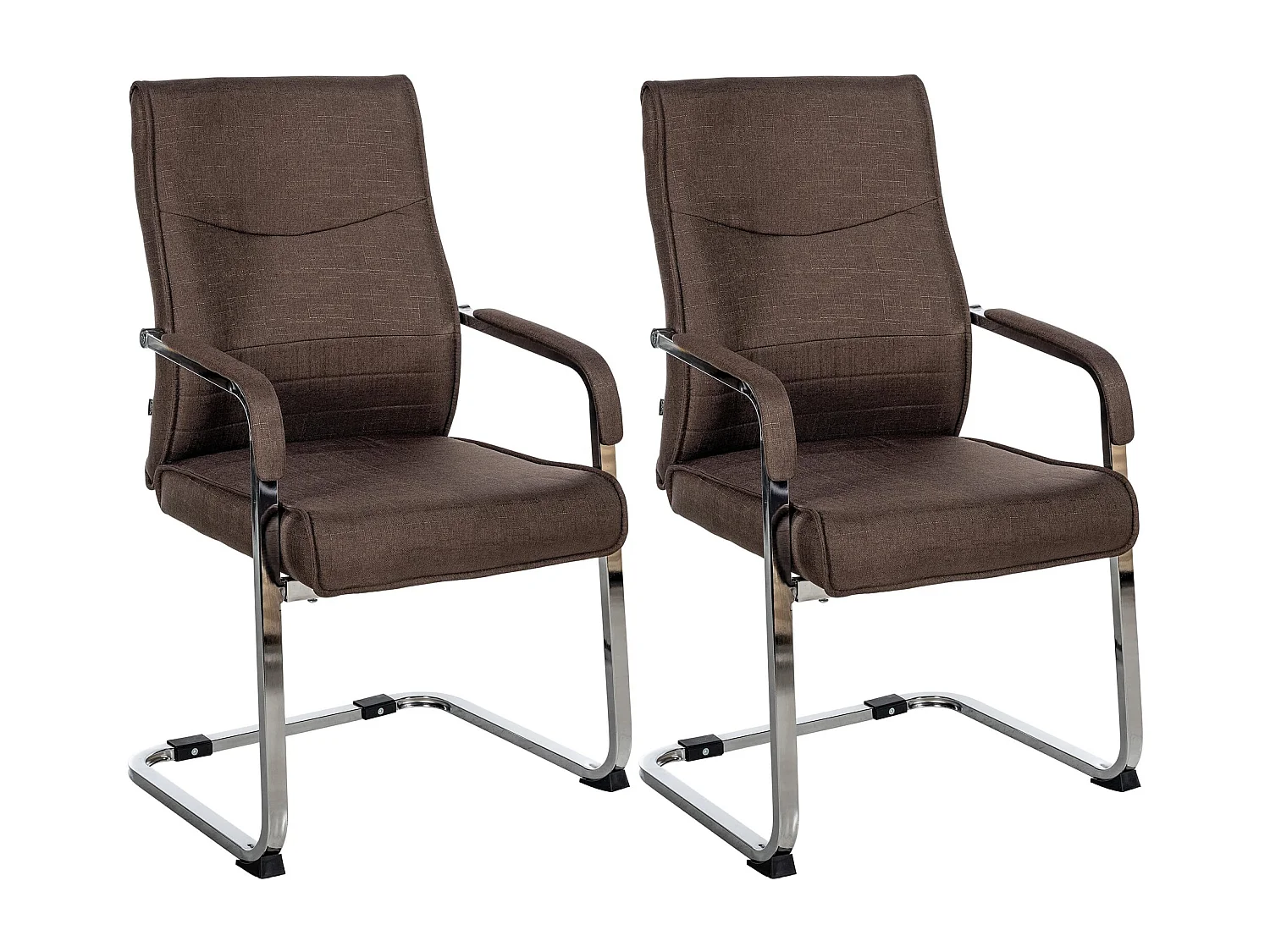 Lot de 2  chaises oscillantes - Tissu - Marron - Hobart