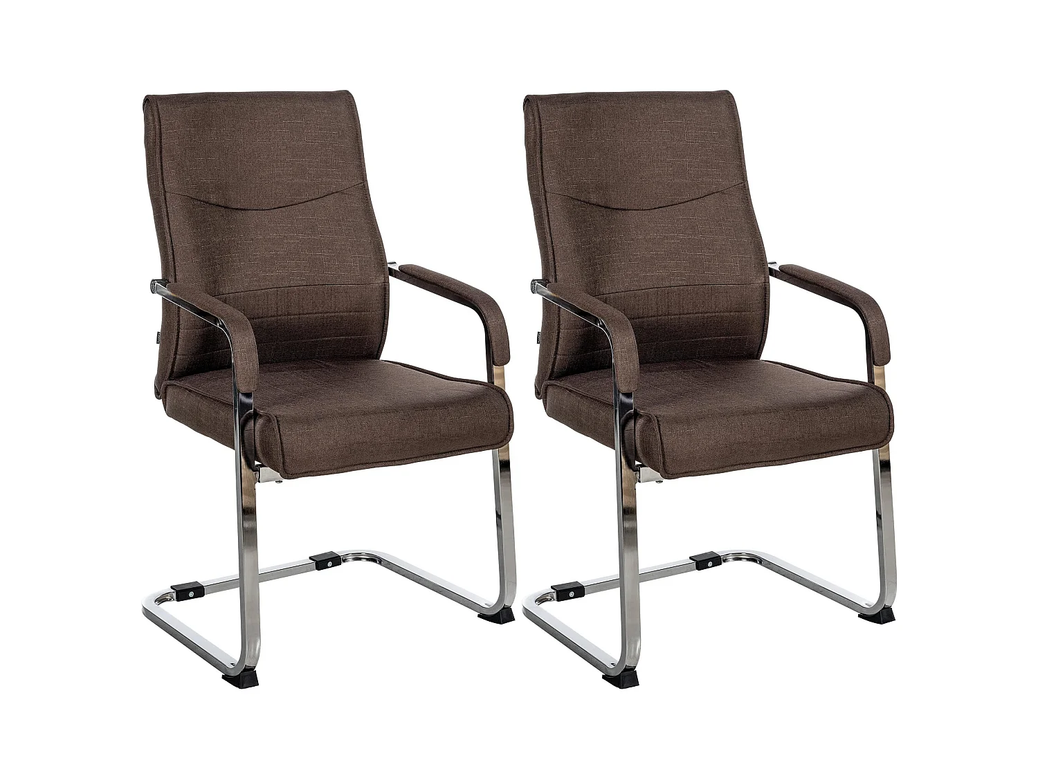 Lot de 2  chaises oscillantes - Tissu - Marron - Hobart