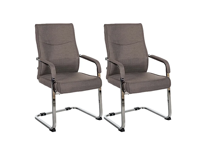Lot de 2  chaises oscillantes - Tissu - Gris foncé - Hobart