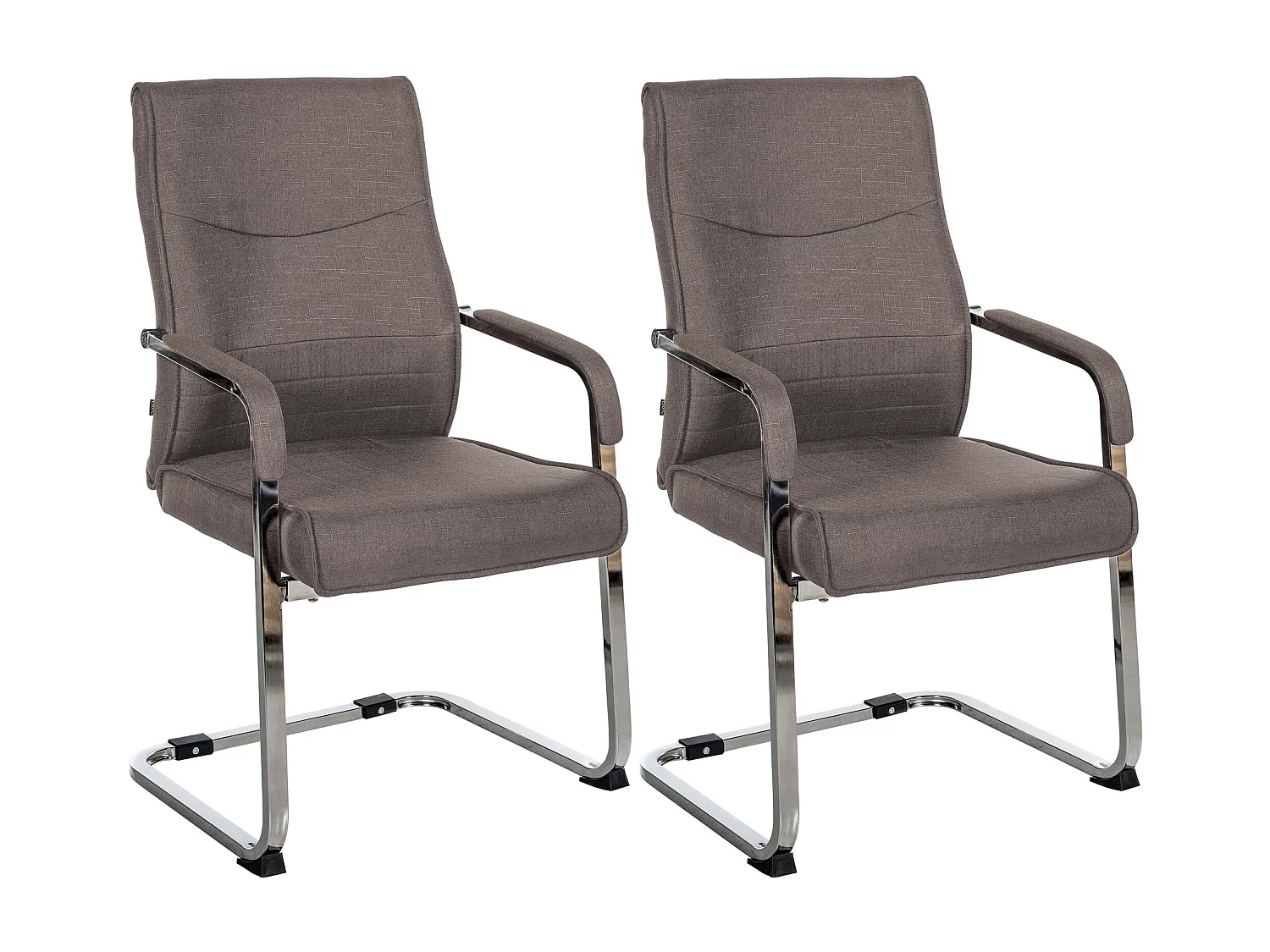 Lot de 2  chaises oscillantes - Tissu - Gris foncé - Hobart