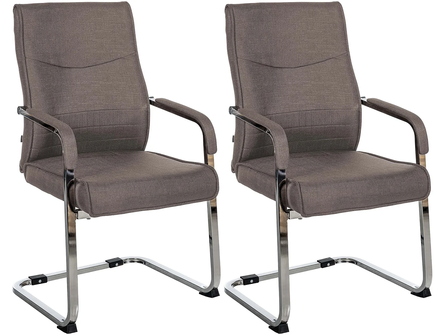 Lot de 2  chaises oscillantes - Tissu - Gris foncé - Hobart