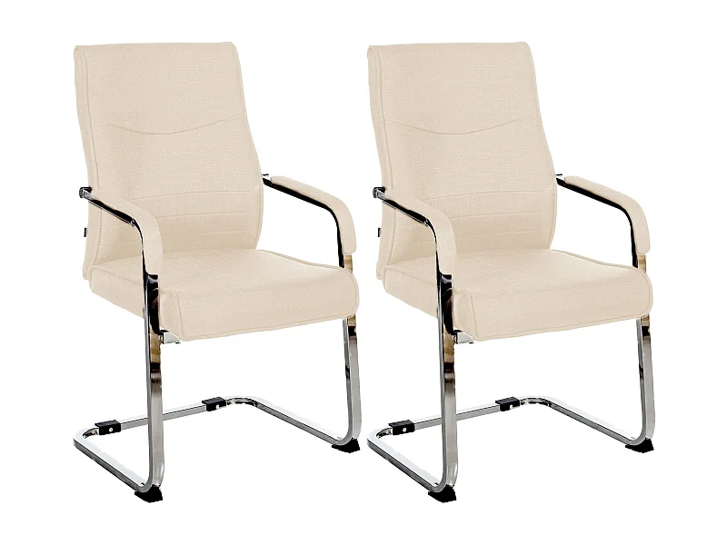 Lot de 2  chaises oscillantes - Tissu - Crème - Hobart