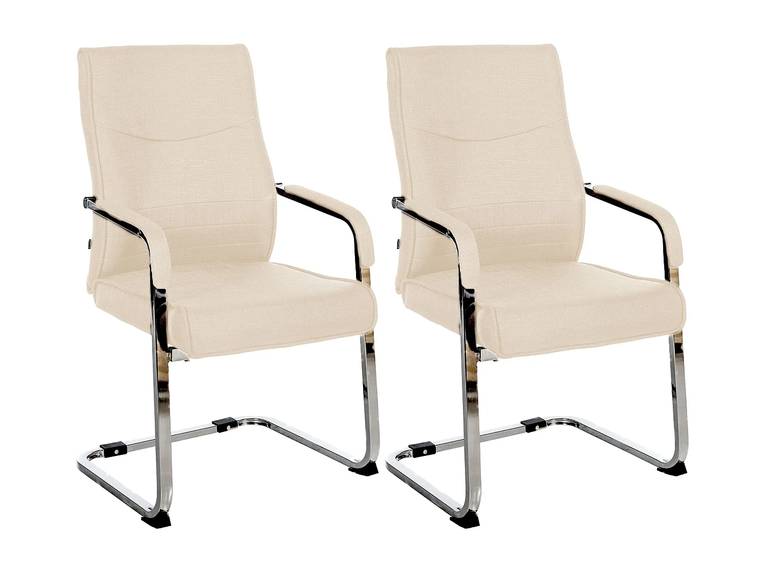 Lot de 2  chaises oscillantes - Tissu - Crème - Hobart
