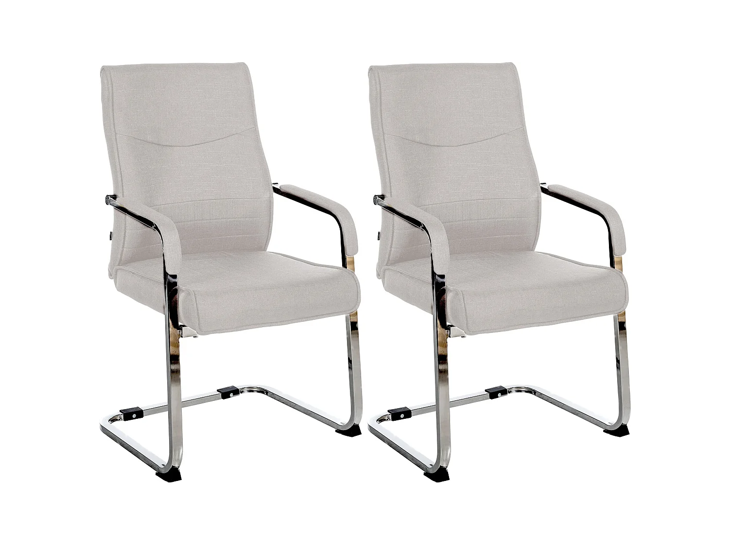 Lot de 2  chaises oscillantes - Tissu - Gris - Hobart