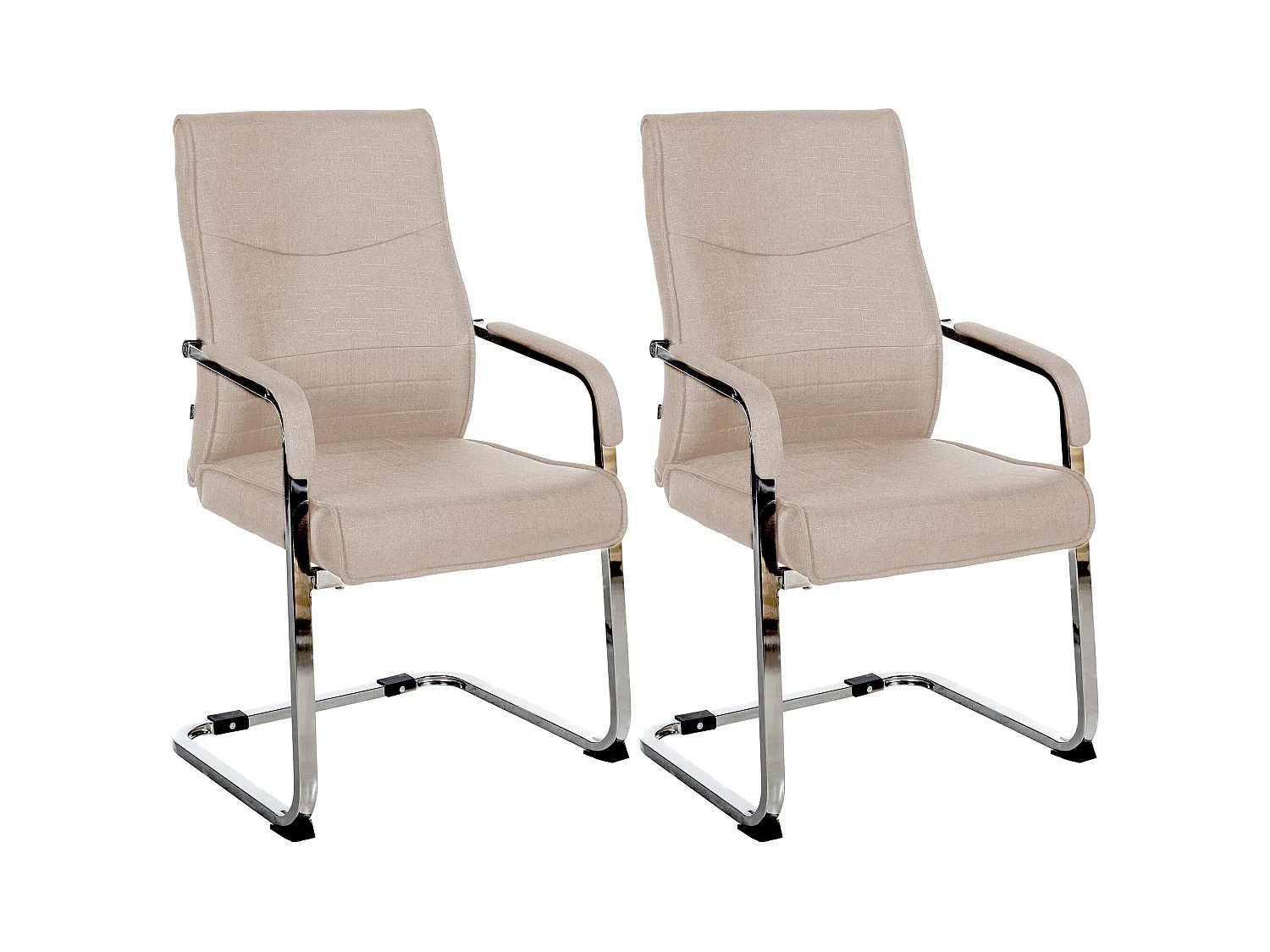 Lot de 2  chaises oscillantes - Tissu - Taupe - Hobart
