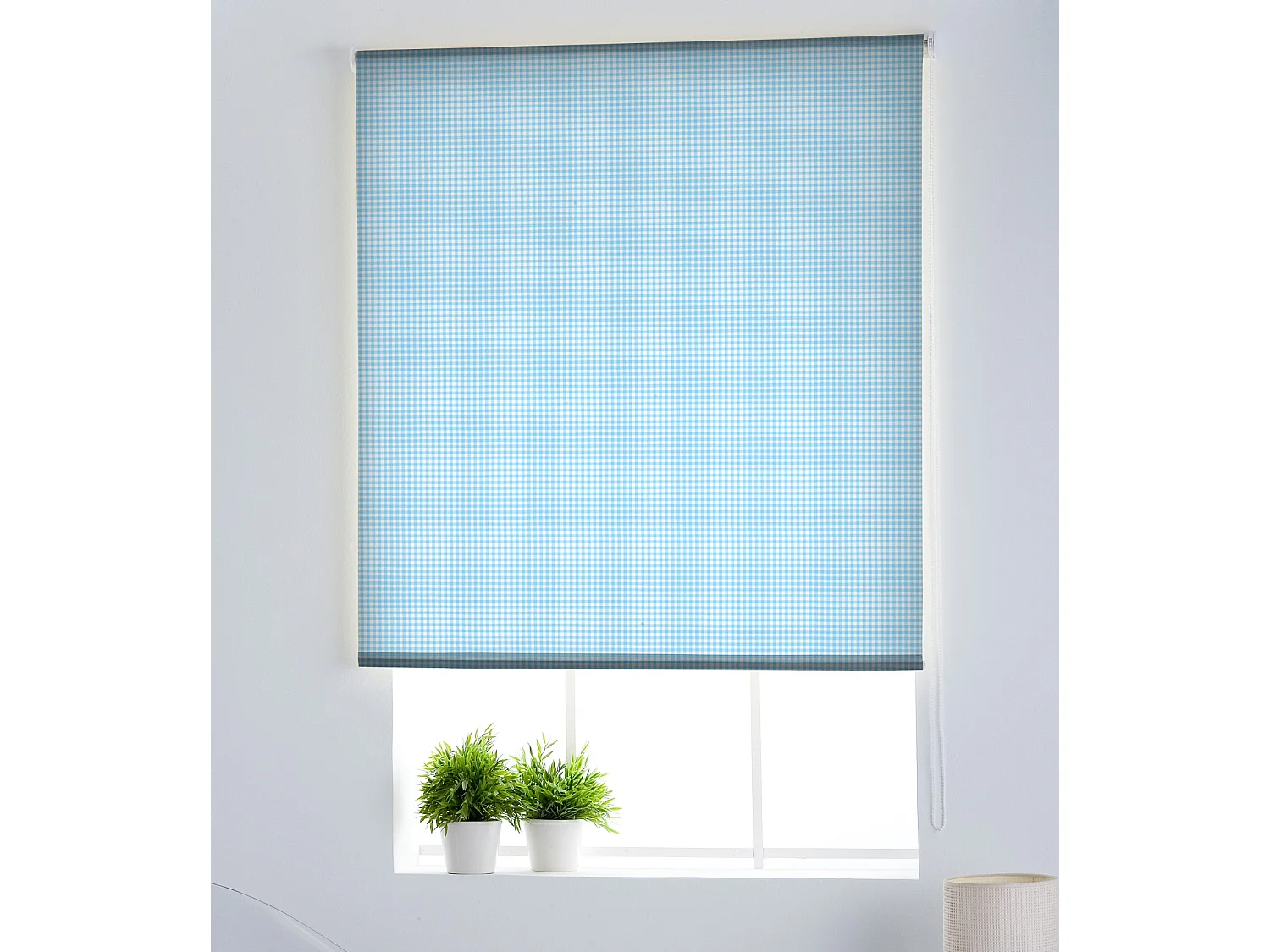 ESTORALIS | Estores Personalizados Easyfix de COCINA | 75 x 150 cm (Ancho por Alto) Tamaño de Tela 72 x 150 cm | Modelo VICHY-1 Color Azul