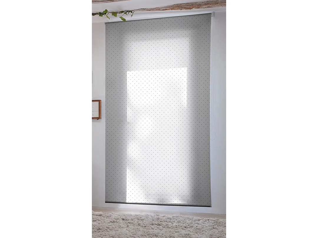 ESTORALIS | Estores Personalizados Easyfix TEXTURAS | 90 x 150 cm (Ancho por Alto) Tamaño de Tela 87 x 150 cm | Modelo Motas-1 Color Gris