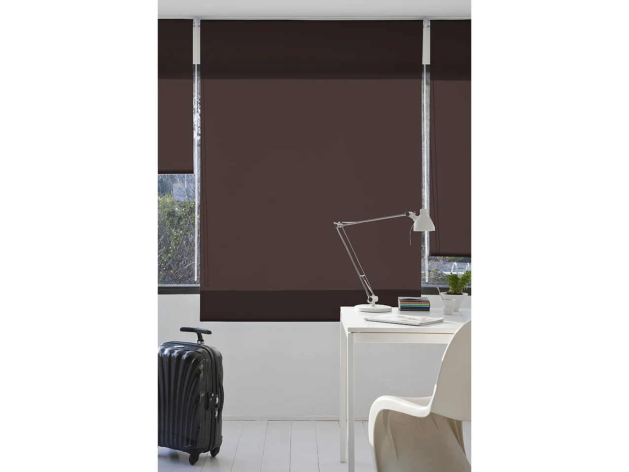 ESTORALIS | Estores Enrollables Lisos Translucidos | 130 x 235 cm (Ancho por Alto) Tamaño de Tela 127 x 230 cm | Modelo GOVE Color Marron