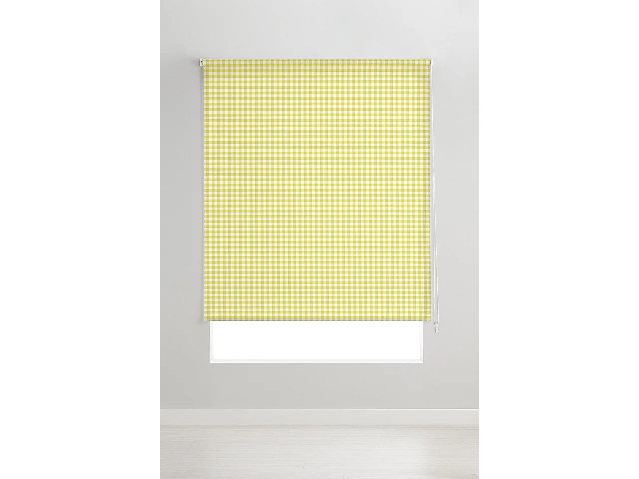 ESTORALIS | Estores Personalizados de COCINA | 140 x 180 cm (Ancho por Alto) Tamaño de Tela 137 x 175 cm | Modelo Vichy-2 Color Amarillo