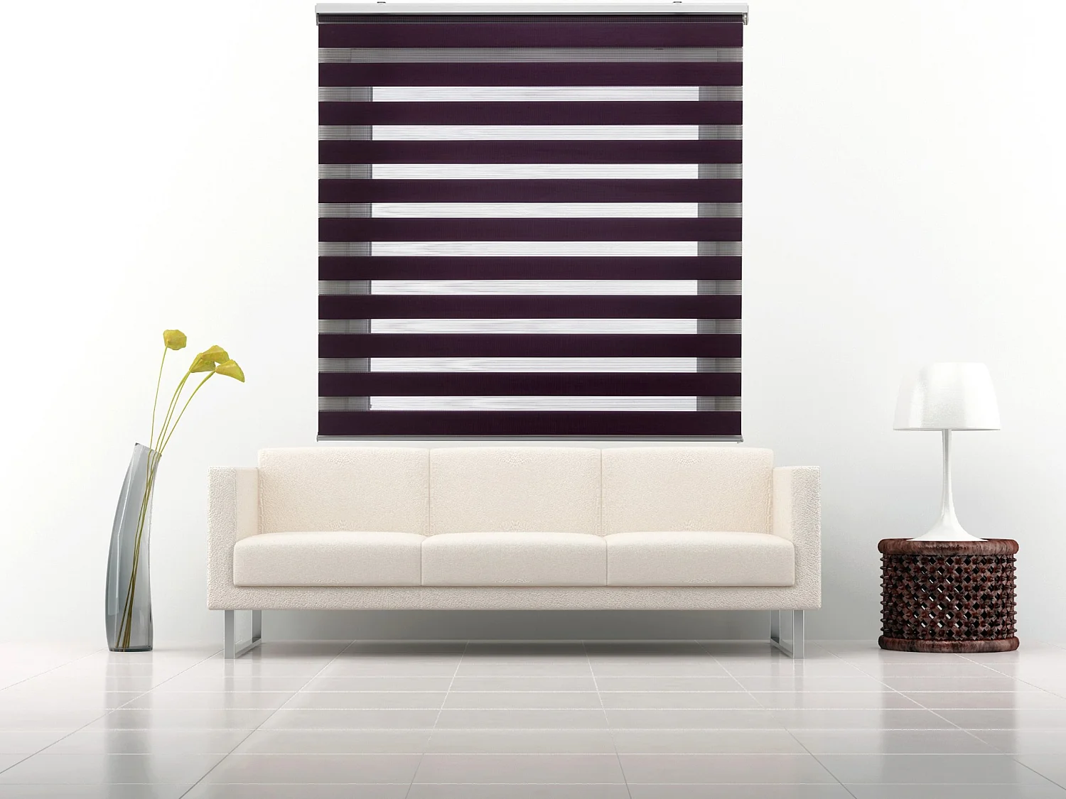 ESTORALIS | Estor Enrollable NOCHE y DIA | 145 x 180 cm (Ancho por Alto) Tamaño de Tela 142 x 175 cm | Modelo SHAE Color Violeta