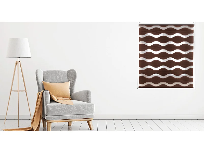 ESTORALIS | Estor Enrollable NOCHE y DIA | 170 x 255 cm (Ancho por Alto) Tamaño de Tela 167 x 250 cm | Modelo JEOR Color Marron