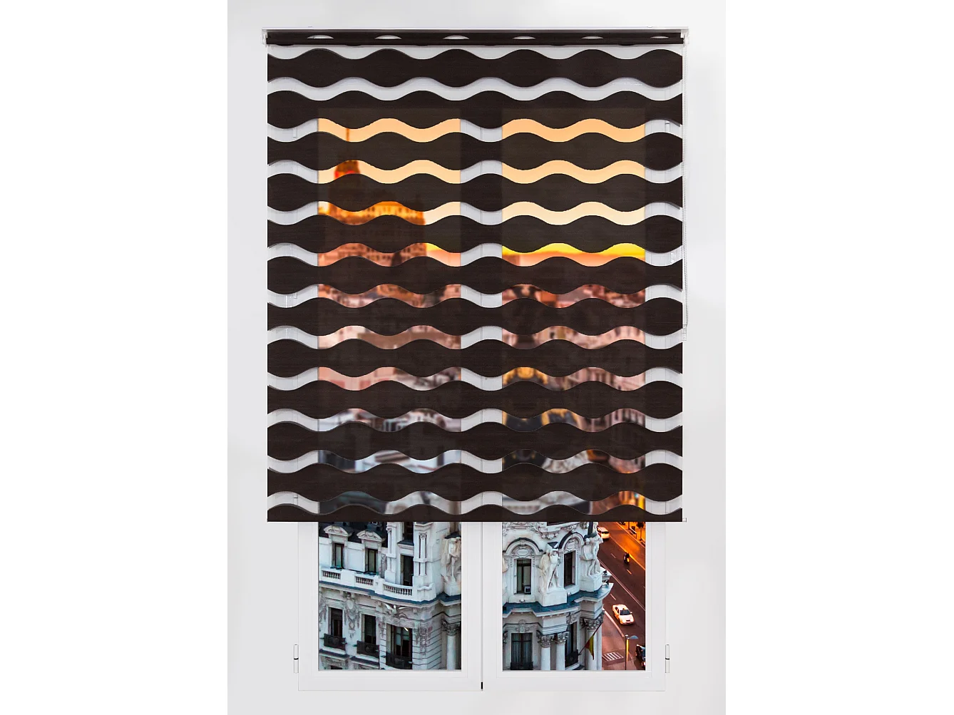 ESTORALIS | Estor Enrollable NOCHE y DIA | 170 x 255 cm (Ancho por Alto) Tamaño de Tela 167 x 250 cm | Modelo JEOR Color Marron