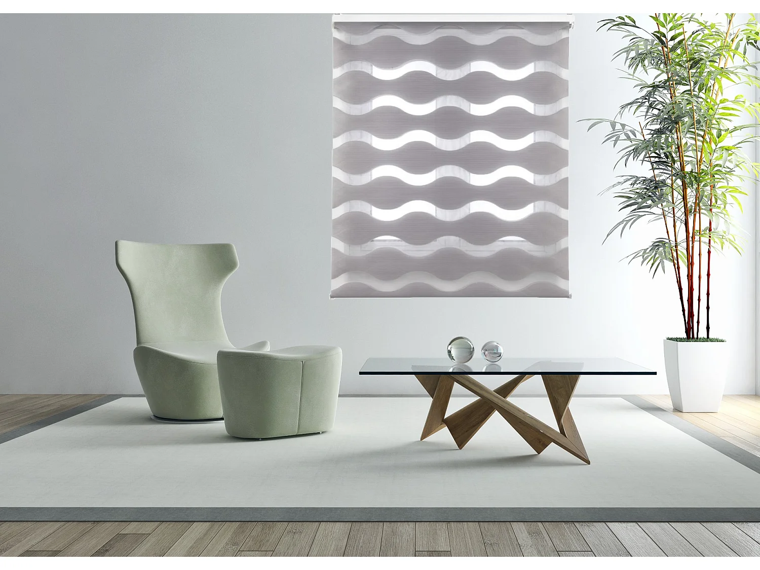 ESTORALIS | Estor Enrollable NOCHE y DIA | 170 x 255 cm (Ancho por Alto) Tamaño de Tela 167 x 250 cm | Modelo JEOR Color Gris